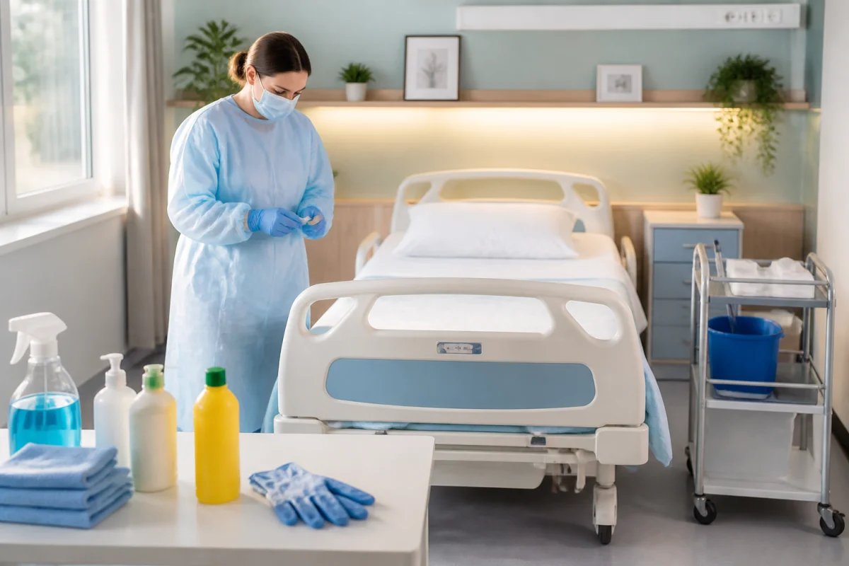 protocole de désinfection d'un lit médicalisé